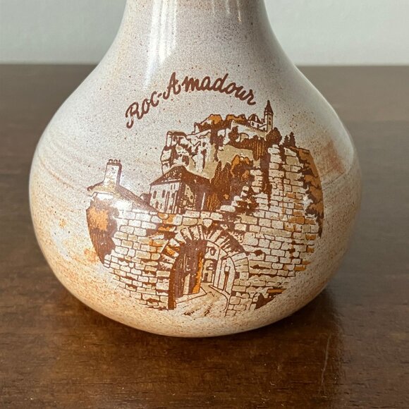6 in. Pottery Bud Vase Souvenir Roc-Amadour France - Picture 4 of 6